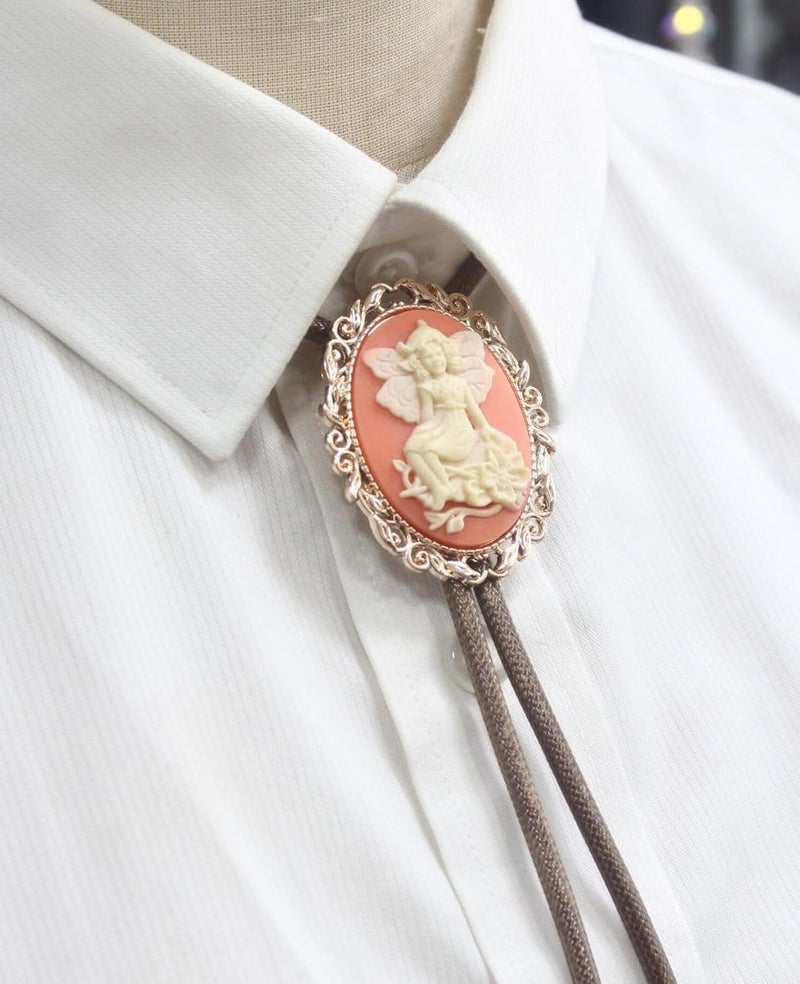 PEARLY JUN Bolo Tie for Women Men Flower Rose Western Cowboy Brown Leather Country Style String Vest Gifts - Image 3